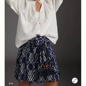 Anthropologie Rimbaud Tie-Waist Mini Skirt